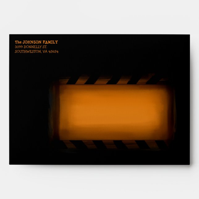 Enveloppe Halloween Noire et Orange Happy Hallowee (Devant)
