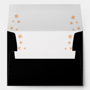 Enveloppe Halloween Orange Stars Noir