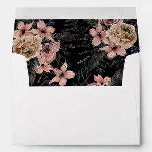 Enveloppe Halloween Rose & Noir Floral 2