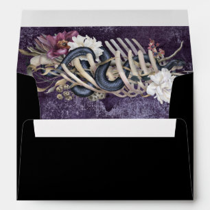 Enveloppe Halloween Serpent floral Mariage d'automne