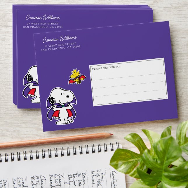 Enveloppe Halloween Snoopy & Woodstock (Stacked)