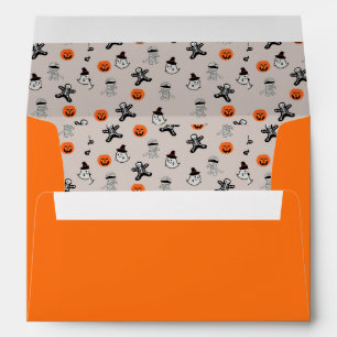 Enveloppe Halloween Spider Citrouille Crâne fantôme