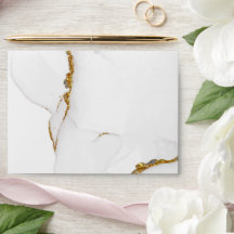 Handmade Alcohol Ink Gold Glitter Envelope