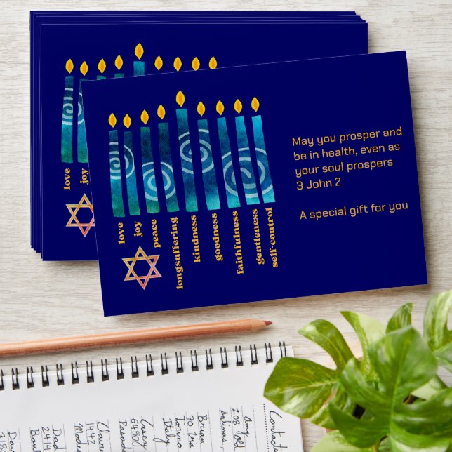Enveloppe HANOUKKA Fruit Spirituel Chanukah Gelt (Stacked)