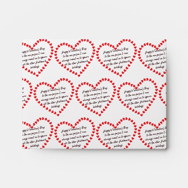 Enveloppe Happy Funny Valentines Day offre un devis sarcasti (Devant)