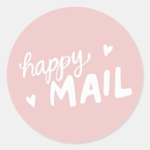 Enveloppe Happy Mail et étiquette d'emballage