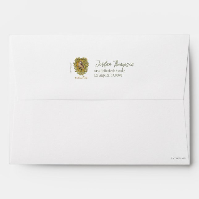 Enveloppe HARRY POTTER™ | Crête HUFFLEPUFF™ (Dos (Haut rabat))