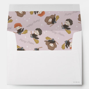 Enveloppe HARRY POTTER™, Hermione & Ron Flying Motif