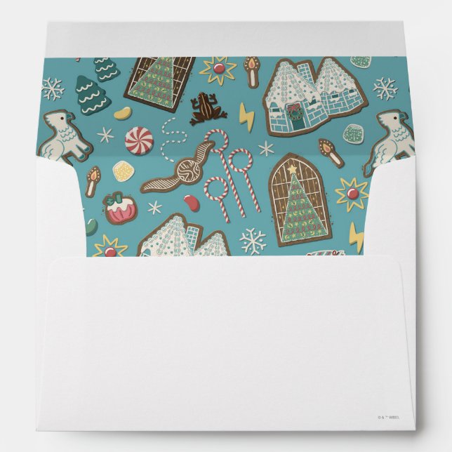 Enveloppe HARRY POTTER™ HOGWARTS™ Motif de cookies de Noël (Dos (Bas))