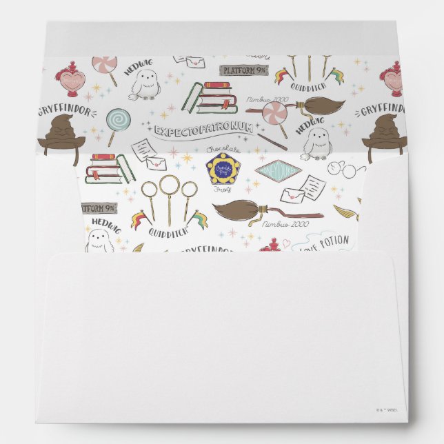 Enveloppe HARRY POTTER™ Tiny Magic Pattern (Dos (Bas))