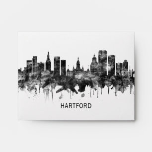 Enveloppe Hartford Connecticut Skyline BW