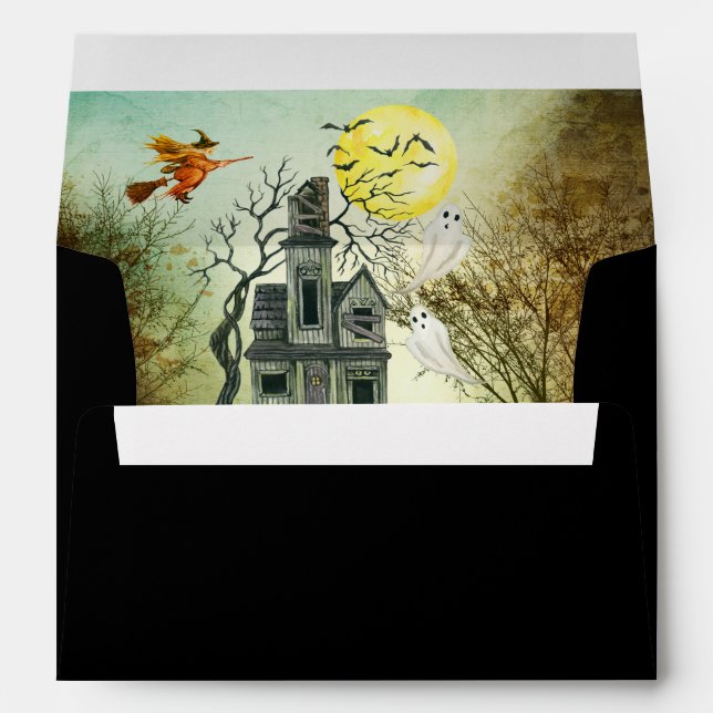 Enveloppe Haunted House Halloween Party (Dos (Bas))
