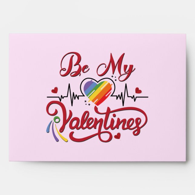 Enveloppe Heartbeat pride Heart, My valentine (Devant)