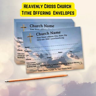 Enveloppe Heavenly Cross Church Tithe Offre Collection