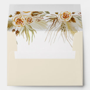 Enveloppe Herbe des pampas tropical boho élégant