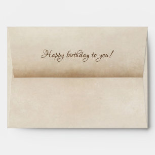 Enveloppe heureux anniversaire douce texture sépia