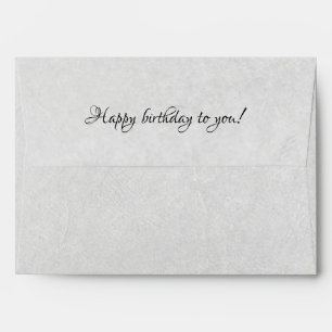 Enveloppe heureux anniversaire gris doux texture crémeuse