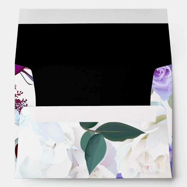 Enveloppe Hibiscus de lavande 5x7 en blanc (Dos (Bas))