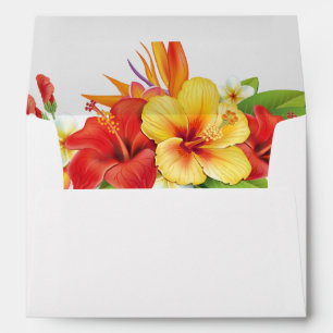 Enveloppe Hibiscus Élégant Tropical Floral
