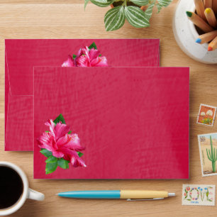 Enveloppe Hibiscus Queen rose A7