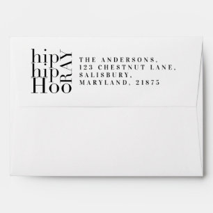 Enveloppe Hip hip hourra graduation graphique moderne