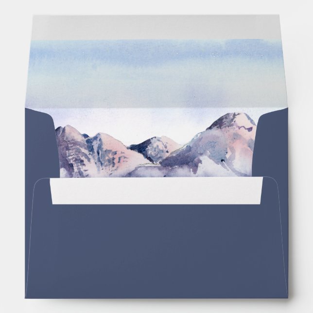 Enveloppe Hiver Mountain Faire-part de mariage du soir (Dos (Bas))