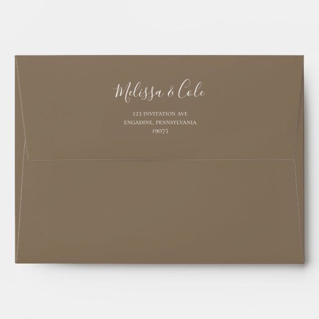 Enveloppe Hiver rustique | Faire-part de mariage Brown Kraft (Dos (Haut rabat))