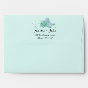 Enveloppe Hiver rustique vert épousant 5x7