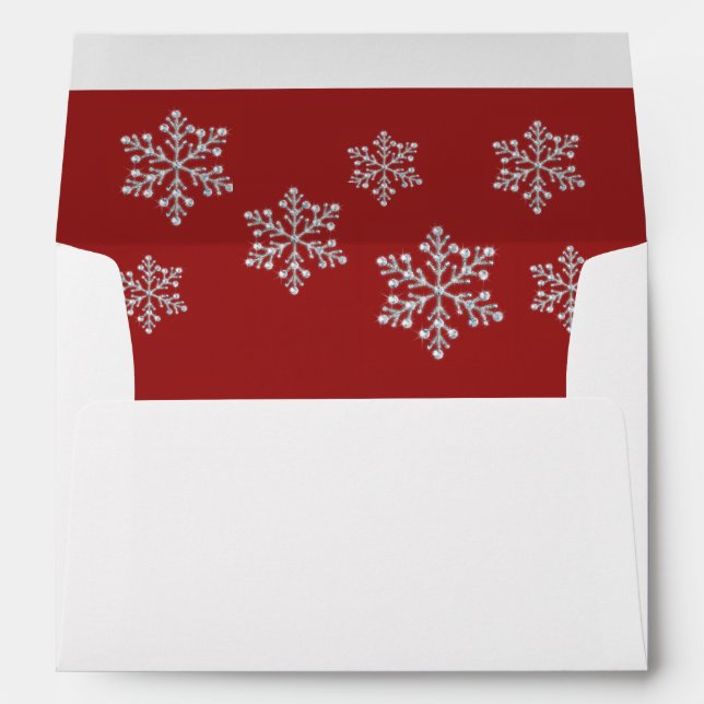 Enveloppe hiver Snowflake 5X7 (Dos (Bas))