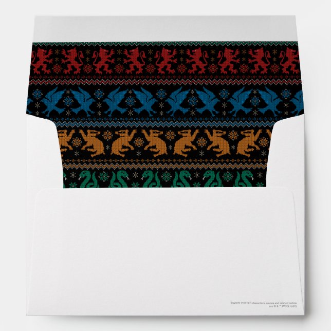 Enveloppe HOGWARTS™ Maison Animaux Motif croisé (Dos (Bas))