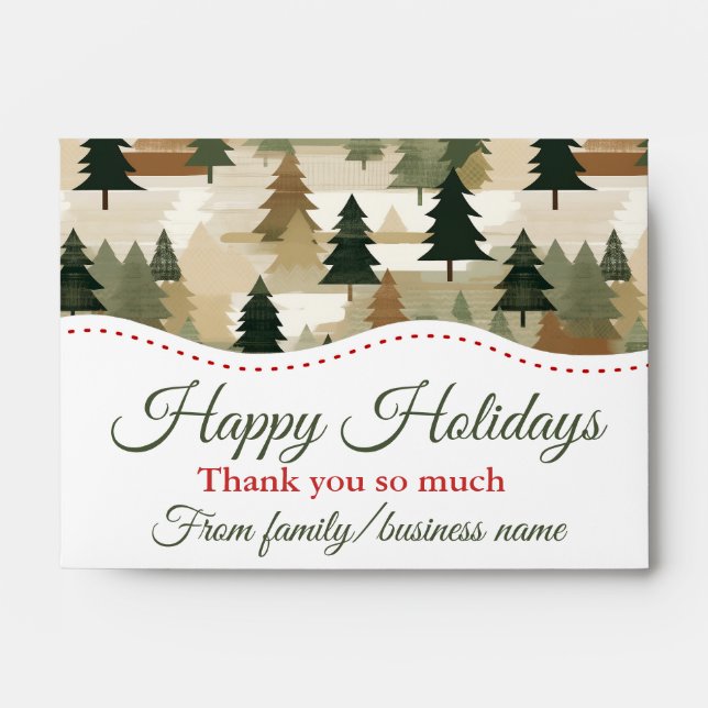 Enveloppe Holiday Winter Tree argent cadeau (Devant)