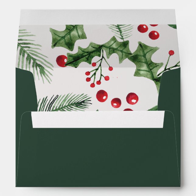Enveloppe Holly Berries Noël Mariage d'hiver (Dos (Bas))