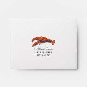Enveloppe Homard de batiste épousant R.S.V.P.