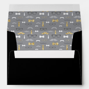 Enveloppe Homme, Moustache, Noir, Parties scintill