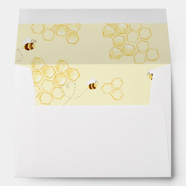 Enveloppe Honeycombs bumble bee invitation (Dos (Bas))