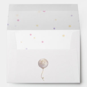 Enveloppe Hooray C'est Mon Jour Ballon en Confettis Annivers