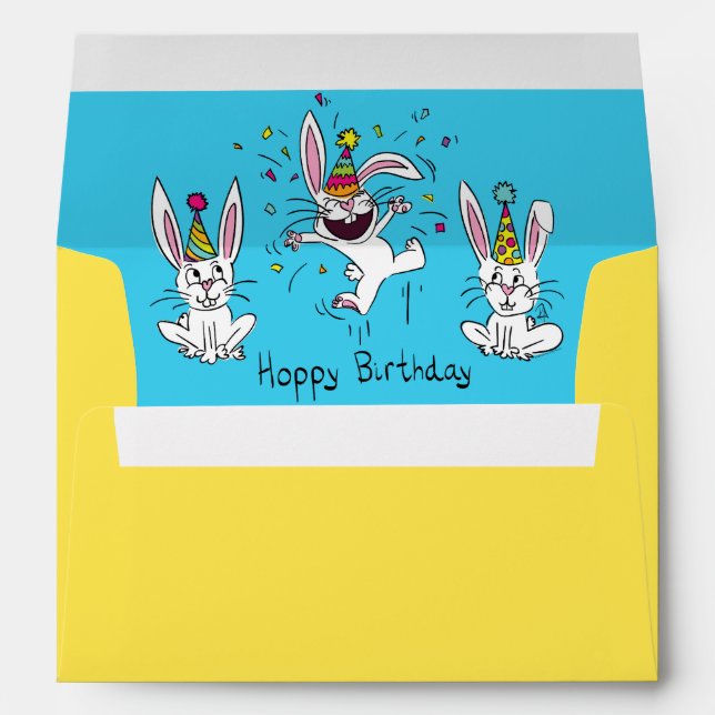 Enveloppe Hoppy Birthday Bunny Rabbit (Dos (Bas))