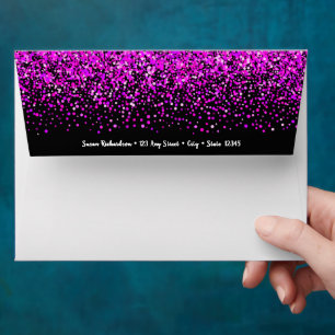 Enveloppe Hot rose noir 50 fabuleuse adresse de retour d'ann