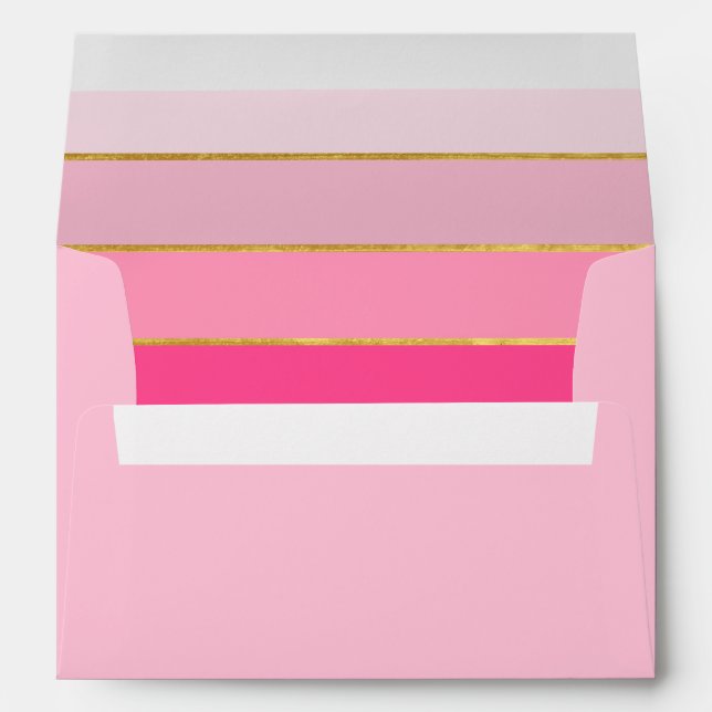 Enveloppe Hot Rose & Or moderne 50 et fabuleux anniversaire (Dos (Bas))