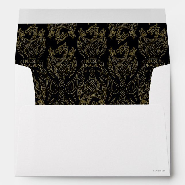 Enveloppe HOUSE of the Dragon | Gold Filigree Dragon Pattern (Dos (Bas))