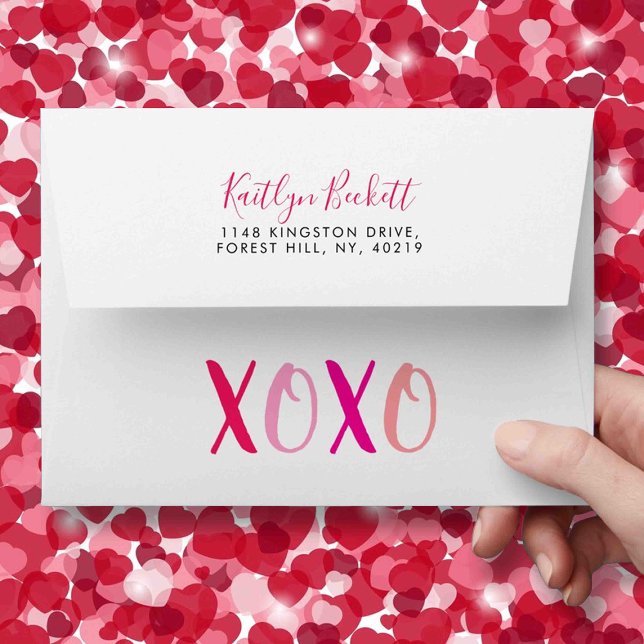 Enveloppe Hugs & Kisses (XOXO) Saint-Valentin (Créateur téléchargé)