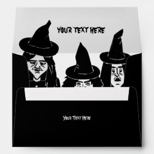 Enveloppe humoristique halloween sorcières éffrayante peur n