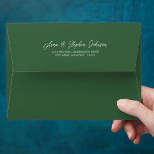 Enveloppe Hunter Green avec adresse de retour