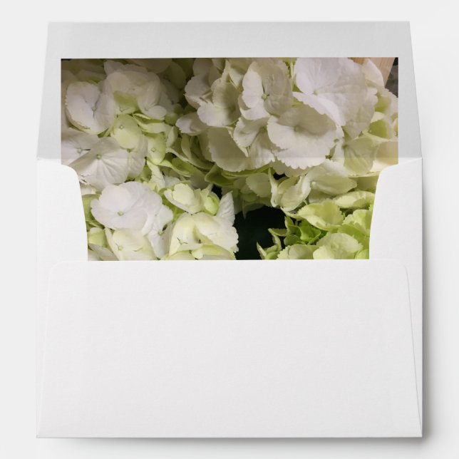 Enveloppe Hydrangea White Green Mariage Suite (Dos (Bas))