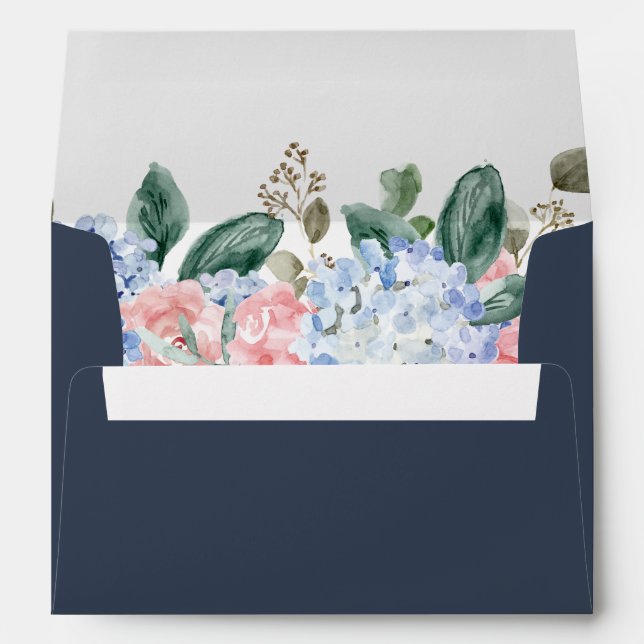 Enveloppe Hydrangées bleu pâle rose pastel mariage fr (Dos (Bas))