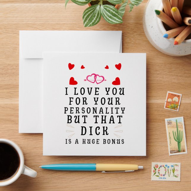 Enveloppe I Love You For Your Personality, Funny Anniversary (Desk)