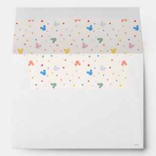 Enveloppe Icône colorée de Mickey Mouse et motif de jet de p