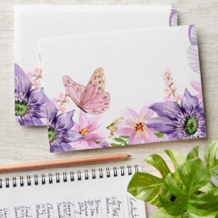 Enveloppe Il me donne des papillons Fleur sauvage Fête des m