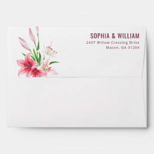 Enveloppe Illustration aquarelle florale rose sereine