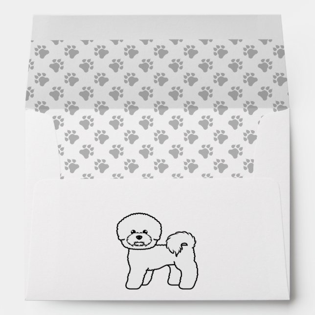Enveloppe Illustration de Bichon Frise Cute Cartoon Dog (Dos (Bas))